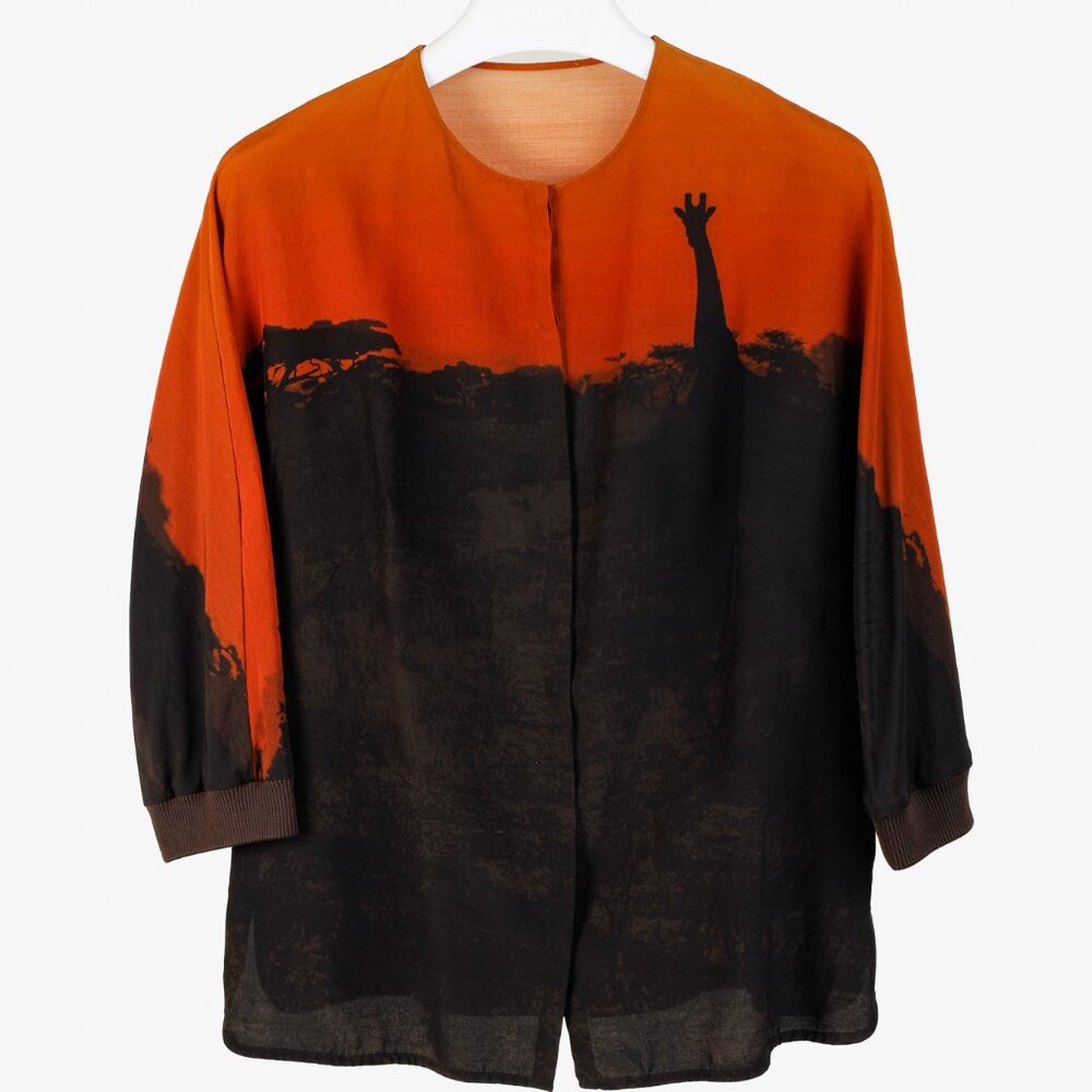 Akris Sunset Giraffe Print Top